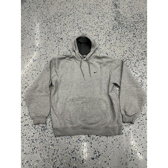 Vintage 90s Y2K Nike Side Swoosh Rare Hoodie Checkmark Gray Used 2XL - Picture 1 of 2